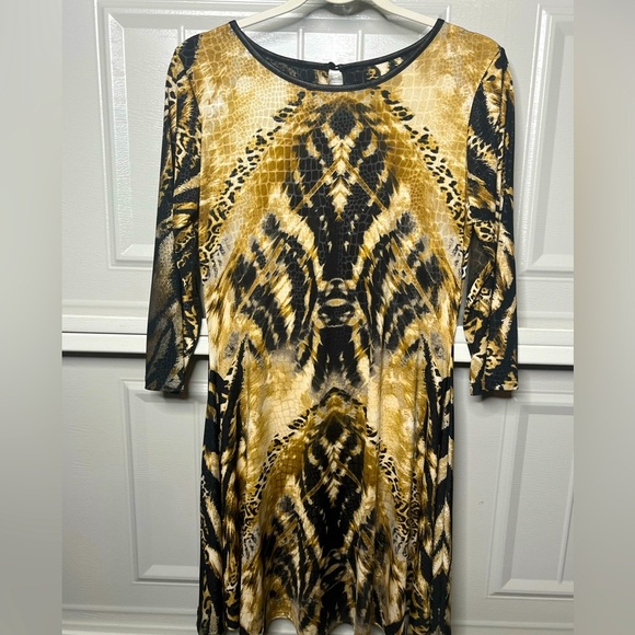Women's Animal Print Flowy Mini Dress Sz M - Picture 2 of 10